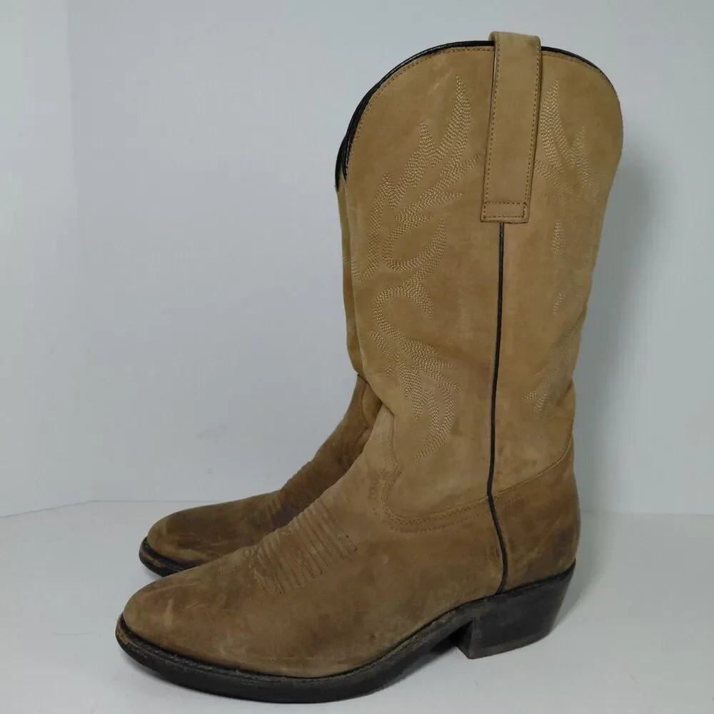Masterson Boot Co Cowboy Brown Leather Boots Men's Size 8.5 D
